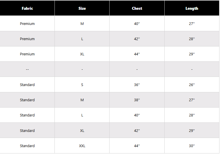 cbt jersey size chart